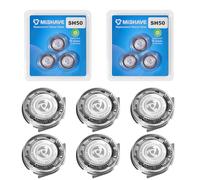 Lot de 6 têtes de rechange SH50 compatibles avec les têtes de rasoir Philips Norelco Series 5000, pour les rasoirs électriques Philips série 5000