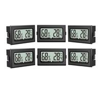 Lot de 6 thermomètres d'humidité, mini hygromètre numérique avec écran LCD, thermomètre d'intérieur pour intérieur, bureau, salon et cave à vin (piles incluses) (6)
