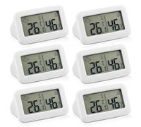Lot de 6 thermomètres numériques pour l'intérieur - Avec indicateur Smiley - Pour chambre de bébé, salon, bureau, etc. - Blanc