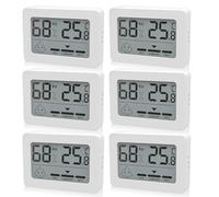 Lot de 6 thermomètres numériques pour l'intérieur - Avec indicateur Smiley - Pour chambre de bébé, salon, bureau, etc. - Blanc