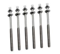 Lot de 6 tiges de tension de tambour M5 Vis de montage pour percussion Accs Build M5 x 100 mm Argenté
