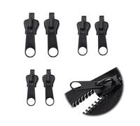 Lot de 6 Tirette Fermeture Eclair,Curseur Fermeture Eclair Clipsable,Reparation Fermeture Eclair,Curseur Fermeture éclair,Fermetures Eclair,Universelle Remplacement,Fixation Réparateur Glissière Kit