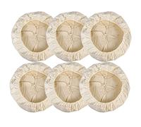 Lot de 6 Tissu en Lin pour Banneton à Pain 10inch (25cm) Tissu en Lin de Rond Panier en Rotin pour Pâte de Cuisson Couverture Beige