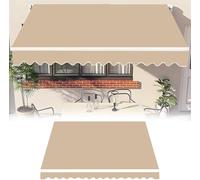 Lot de 6 tissus de rechange en polyester 320 g/m² pour auvent rétractable d'extérieur ou terrasse - Couleur camel avec cantonnière