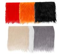 Lot de 6 tissus en fausse fourrure 24 9 x 24 9 cm carrés de tissu moelleux à poils longs tissu en fourrure blanche douce gnome découpable pour bricolage travaux manuels couture costumes d