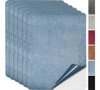 Lot de 6 tissus en microfibre autocollants pour cockpit - 20 x 30 cm - Aspect daim - Aspect cuir synthétique - Extensible - Velours (bleu clair)