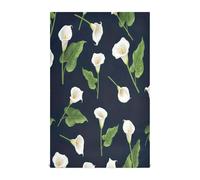 Lot de 6 torchons absorbants pour cuisine, motif de lys calla blancs, feuilles vertes, 71,1 x 45,7 cm