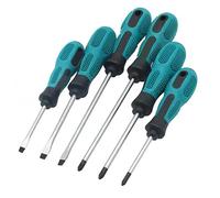 Lot de 6 tournevis à prise souple avec sac - 3 tournevis aimantées à têtes cruciformes + 3 têtes plates pour Kit Outils à main de précision magnétiques pour bricolage réparation