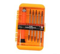 Lot de 6 tournevis compacts pour réparation de smartphones, ordinateurs et appareils électroniques avec embouts à double extrémité (orange)