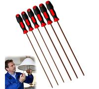 Lot De 6 Tournevis Extra Longs, Jeu De Tournevis Long, Longueur De Tige De 300 Mm, Tournevis Magnétique, En Alliage D'acier S2 Traité Thermiquement, Long Tournevis Étoilé Pour Réparation De Bricolage
