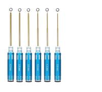 Lot de 6 tournevis hexagonaux HSS 0,9-3 mm avec poignée en alliage bleu résistant à l'usure pour voitures télécommandées, hélicoptères, avions, modèles