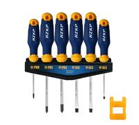 Lot de 6 tournevis magnétiques, 3 tournevis Phillips et 3 embouts à tête plate