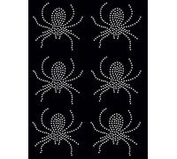 Lot de 6 transferts thermocollants en forme d'araignée avec strass Transparent