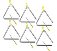 Lot de 6 Triangle Instrument Musique Instruments de Musique Triangle 5 Inch Triangle Avec Batte Instruments de Musique Enfant 5" Triangle Musical Très Beau Son