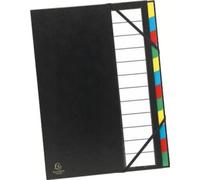 Exacompta Trieur Ordonator Réf. 55341E – 9 compartiments A4, couverture rigide, élastiques, noir