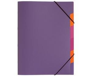 Lot de 6 - Trieur 'Funky School', A4, PP, 5 compartiments - Trieurs polypropylène à élastique - Bruneau