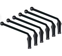 Lot de 6 tringles à rideaux robustes avec bras oscillant pour panneaux latéraux et affichage de draperie - Rail de rideau de porte d'entrée, noir, 90 cm