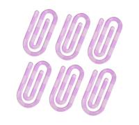Lot de 6 trombones décoratifs en acrylique pour marque-pages Violet | Grand trombone décoratif en acrylique pour organiser des documents, des notes, des cartes, des livres