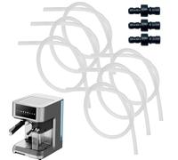 Lot de 6 tubes à lait pour café, kit de 6 tubes pour monture de machine à lait et 3 connecteurs - Pièces de rechange pour appareils ménagers, cuisine, maison, bar, hôtel
