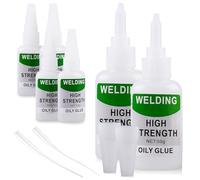 Lot de 6 tubes de colle instantanée extra forte - Super colle imperméable - 50 g - Universelle - Super colle instantanée - Gel extra forte - Résistante à la chaleur - Pour plastique, verre, bois