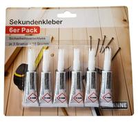 Lot de 6 tubes de colle instantanée extra forte universelle - 100 g - Incolore - Pour métal, céramique, caoutchouc, plastique, bois, cuir