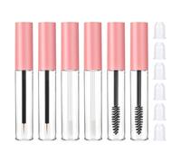 Lot de 6 tubes de mascara transparents de 10 ml avec baguette, tube d'eyeliner vide et tubes vides de gloss à lèvres, tubes de gloss à lèvres portables pour huile de ricin, cosmétiques, conteneurs de