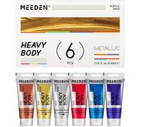 Lot De 6 Tubes De Peinture Acryliquemétallisée- 60ml- Peinture Acrylique Épaisse Pour Peinture Sur Toile,Céramique,Bois,Métal