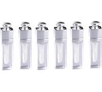 Lot de 6 tubes vides de 3 ml pour gloss à lèvres - Transparents - Rechargeables - Mini contenants pour maquillage et gloss à lèvres