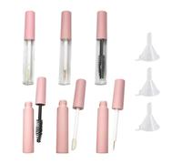 Lot de 6 Tubes vides de 5 ML pour Mascara - Rechargeables - Tubes vides pour Gloss à lèvres - Tubes Transparents pour la Croissance des Cils - Flacons de crème à Cils avec 3 entonnoirs