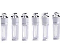 Lot de 6 tubes vides rechargeables transparents pour gloss à lèvres - Mini conteneurs de rouge à lèvres pour maquillage DIY - Récipients rechargeables