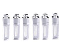 Lot de 6 tubes vides transparents rechargeables pour baume à lèvres - Mini contenants transparents pour maquillage, gloss, lèvres (3 ml)