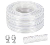 Lot de 6 tuyaux tissés en PVC tressé - 25 x 32 mm - 3/6/10 m - Transparent - Haute pression - Flexible - Pour eau, gaz, huile, air, air comprimé