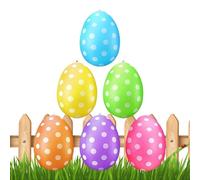 Lot de 6 œufs de Pâques gonflables - Décoration de Pâques - Décoration de jardin festive - Pour jardin, terrasse, centre commercial, garden-party, activités scolaires