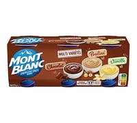 Lot de 6 unités *** MONT BLANC Assortiment crème dessert chocolat vanille et praliné 6x125g 750g*** soit un format carton de 6 unités ***