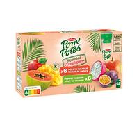 Lot de 6 unités *** POM'POTES Dessert gourdes pomme mangue passion recettes Tropiques sans conservateur 12x90g*** soit un format carton de 6 unités ***