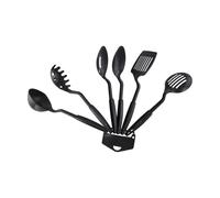 Lot de 6 ustensiles de cuisine en nylon antiadhésifs avec ustensiles de cuisine résistants à la chaleur comprenant une cuillère, une passoire, une louche, une spatule à crêpes, une spatule ajourée et