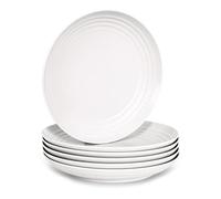 Lot de 6 Vaisselle Classique en Plastique Dur Réutilisable et Incassable pour Fêtes et Événements Blanc (25 cm)