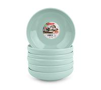 Lot de 6 Vaisselle Stilo en Plastique Dur Réutilisable et Incassable pour Fêtes et Événements Vert (Plat 16 cm)