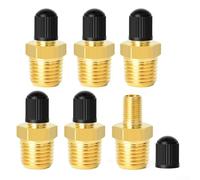 Lot de 6 valves en laiton à filetage mâle 14 NPT pour applications industrielles et automobiles avec valve de réservoir à filetage standard 1/4 NPT pour contrôle de la pression d'air
