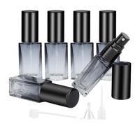 Lot de 6 vaporisateurs de parfum de 5 ml - Bleu dégradé - Portable - Rechargeable - En verre avec entonnoir - Pour huiles essentielles, parfum, pharmacien, voyage