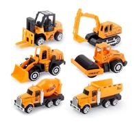Lot de 6 Véhicules de Construction en Métal Moulé sous Pression, Véhicules de Chantier en Métal, Engins de Chantier Jouet, Voiture Jouet Enfants, Cadeau Jeu Educatif, Pour les Enfants Plus de 3 ans