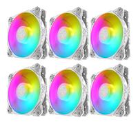 Lot De 6 Ventilateurs Blancs Rvb¿Led Colorées 120 Mm¿Connecteur Molex¿Pc Case Silencieuse Pour Refroidissement,Desktop Fan Blanc Blanc