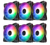 Lot de 6 ventilateurs LED RGB colorés PC Case 120 mm SILENCIEUX FLUSSE D'AIR ÉLEVÉ POUR REFROIDISSEMENT DESKTOP