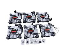Lot de 6 Ventilateurs Réfrigérés LED RVB 120 Mm - Système de Refroidissement de Bureau Silencieux - Ventilateurs à 4 Broches - Votre Choix Fiable Grand Ventilateur RVB 12 V pour