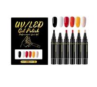 Lot de 6 vernis à ongles à séchage rapide - À base d'eau - Couleurs vives - Facile à utiliser - Kit de nail art DIY pour filles et femmes (D)