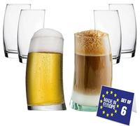 Lot de 6 verres à bière de luxe, 390 ml, 100 % sans plomb, verres à eau, verres à bière, verres à cocktail, verres à bière, verres à latte macchiato, verres à cocktail, verre à bière