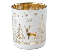 lot de 6 verres à bougie à chauffe-plat avec motif hivernal de cerf 7x8cm dans différentes couleurs