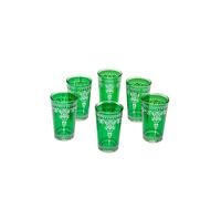 Marrakesch Lot de 6 Verres à thé café coloré marocain Andalous Couleur Vert | Verre de thé Turc en Style Oriental | 6 Photophore en Verre comme décoration Marocaine dans Votre Chambre ou Maison
