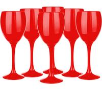 Lot de 6 verres à vin 300ml Rouge Rainbow Color Verre à vin peint à la main