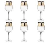 Lot de 6 Verres à Vin ""Arya"" 38cl Or